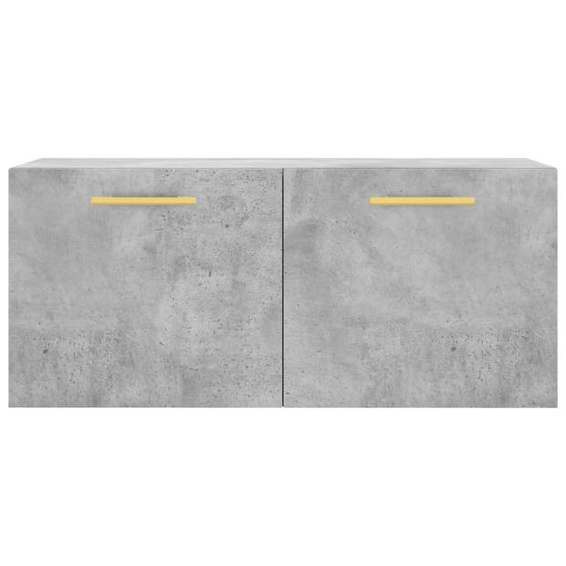 The Living Store Wandkast Decoratieve Toevoeging - 80 x 36.5 x 35 cm - Betongrijs