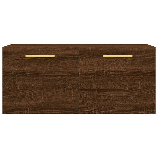 The Living Store Wandkast - Bruineiken - 80 x 36.5 x 35 cm - Duurzaam bewerkt hout