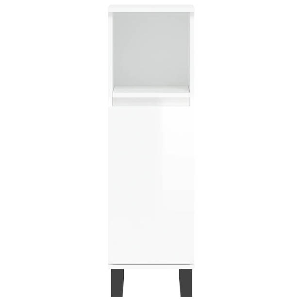 The Living Store Badkamermeubelset - Hoogglans wit - 190 cm hoog