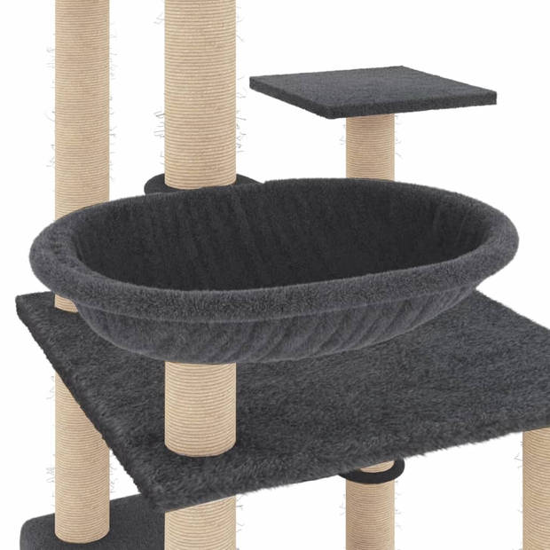 The Living Store Kattenmeubel All-in-One - 72.5 x 96.5 x 141 cm - Donkergrijs