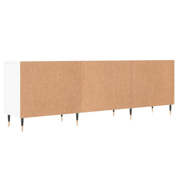 The Living Store TV-meubel - wit - 150 x 30 x 50 cm - bewerkt hout en ijzer