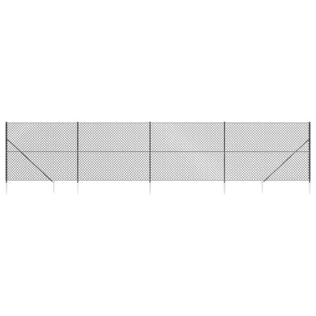 vidaXL Gaashek met grondankers 2x10 m antracietkleurig