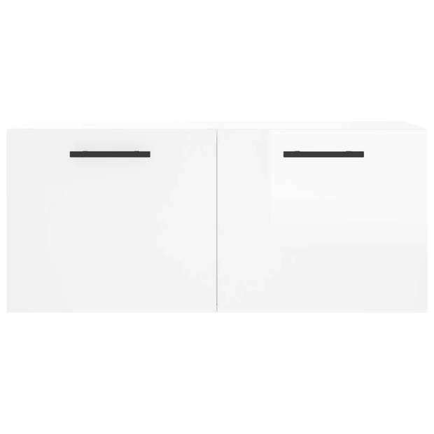 The Living Store Wandkast - Wandgemonteerd - 80 x 36.5 x 35 cm - Hoogglans wit