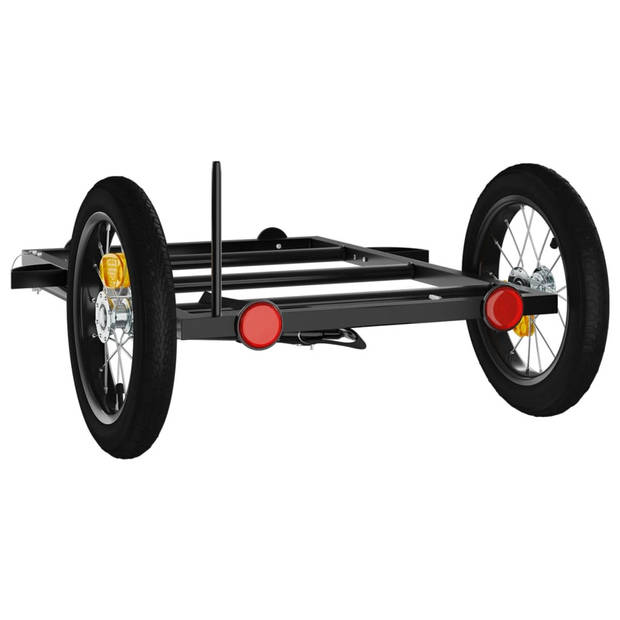 vidaXL Fietstrailer 122x53x28 cm ijzer zwart