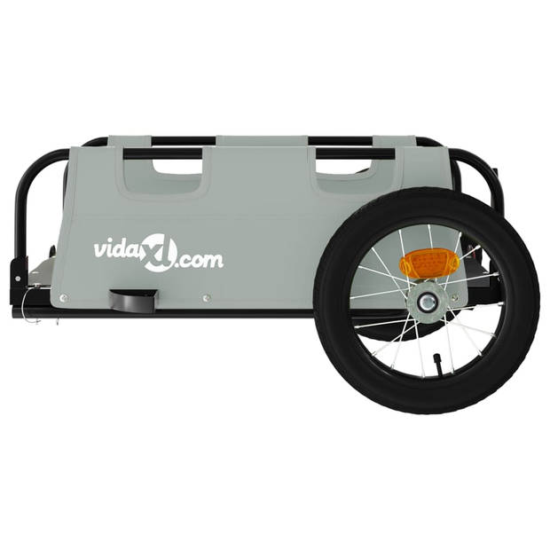 vidaXL Fietstrailer oxford stof en ijzer grijs