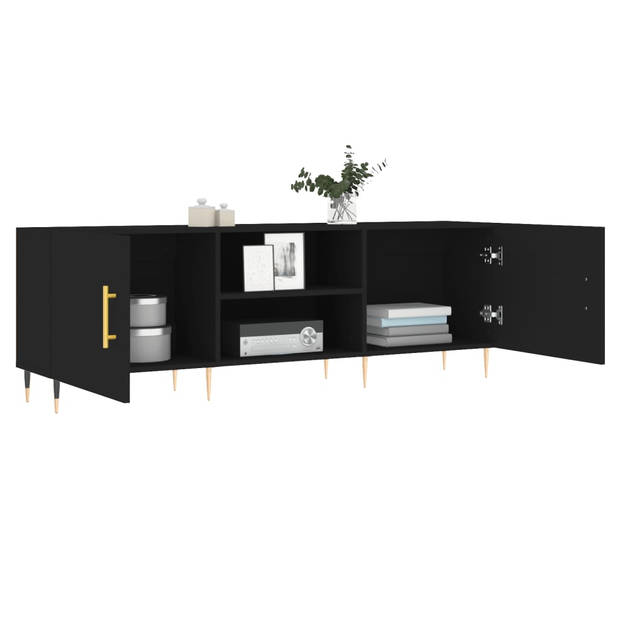 vidaXL Tv-meubel 150x30x50 cm bewerkt hout zwart