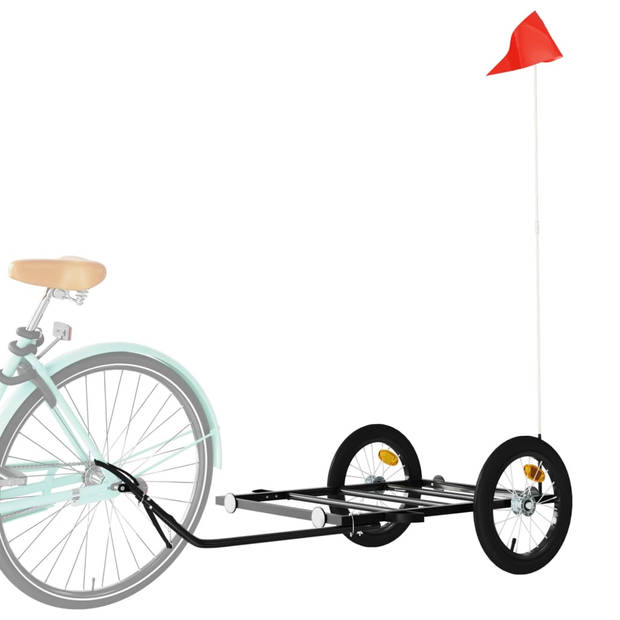 vidaXL Fietstrailer 126x63x34 cm ijzer zwart