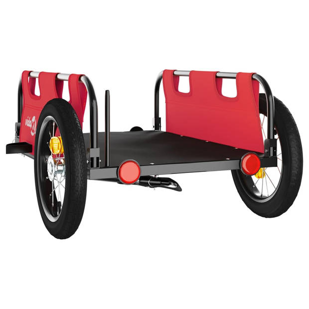 vidaXL Fietstrailer oxford stof en ijzer rood