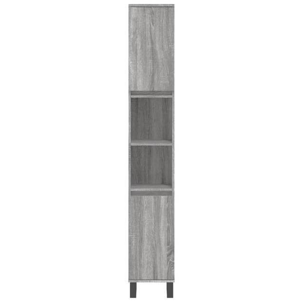 The Living Store Badkamermeubelset - naam - Badkaast (hoog)- 30 x 30 x 190 cm (L x B x H) (grijs sonoma eiken)