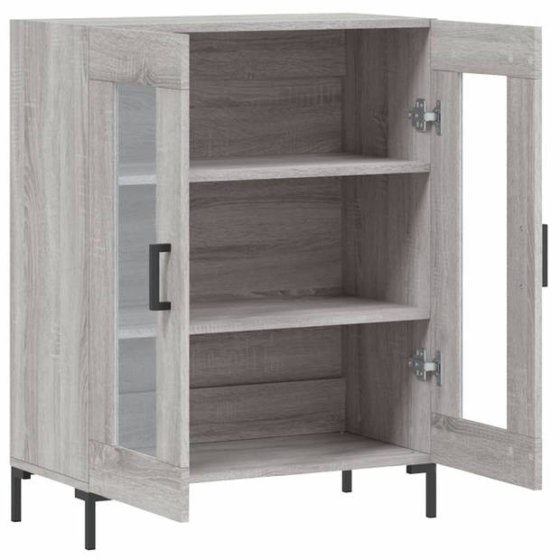 vidaXL Dressoir 69,5x34x90 cm bewerkt hout grijs sonoma eikenkleurig