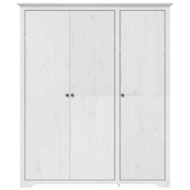 vidaXL Kledingkast BODO 146x53,5x173 cm massief grenenhout wit