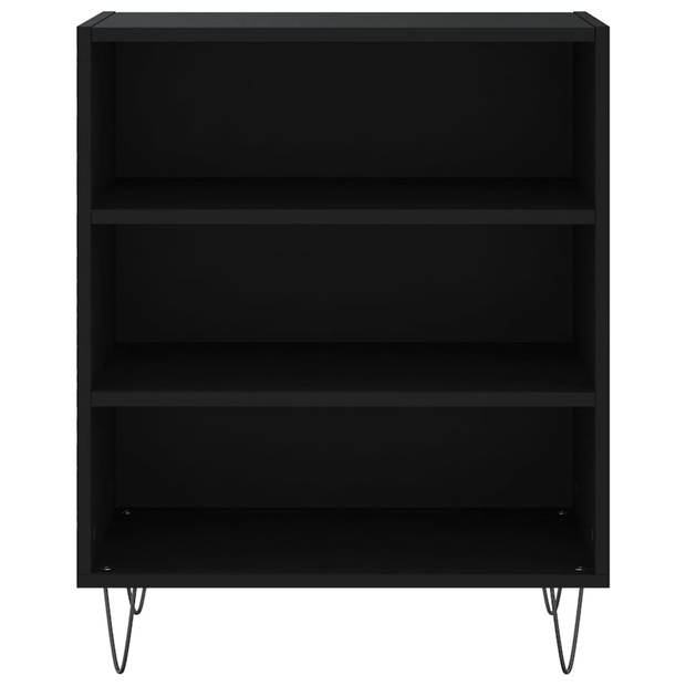 The Living Store dressoir - zwart - 57 x 35 x 70 cm - bewerkt hout en ijzer