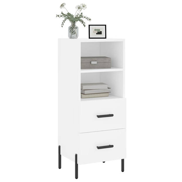 The Living Store Dressoir - Modern - Meubelen - Afmeting- 34.5 x 34 x 90 cm - Kleur- Wit