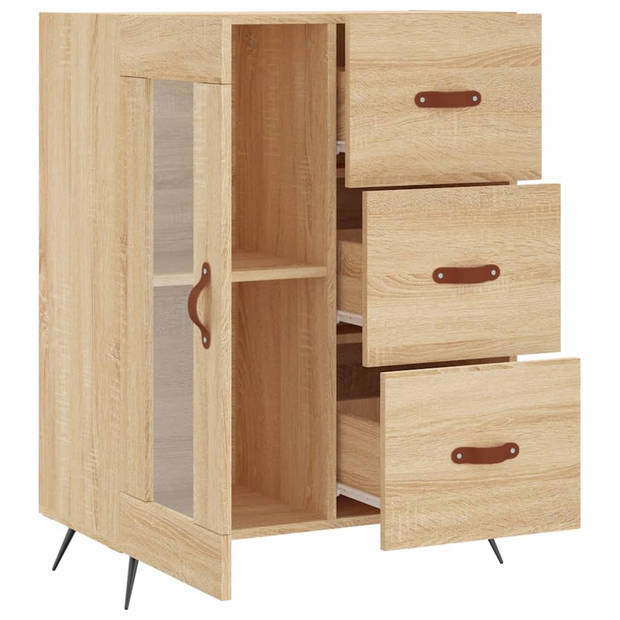 The Living Store Dressoir - Sonoma Eiken - 69.5 x 34 x 90 cm - Metalen Voeten