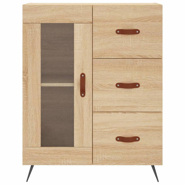 The Living Store Dressoir - Sonoma Eiken - 69.5 x 34 x 90 cm - Metalen Voeten