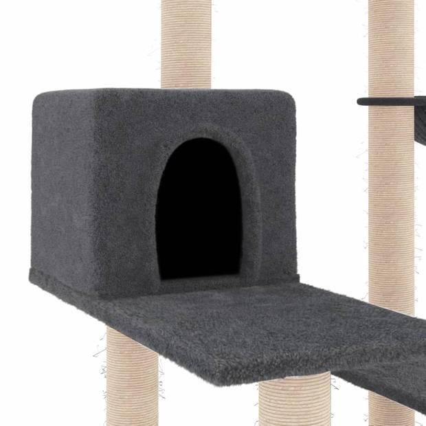 The Living Store Kattenmeubel - Alles-in-één kattenmeubel - 72.5 x 59.5 x 82.5 cm - donkergrijs