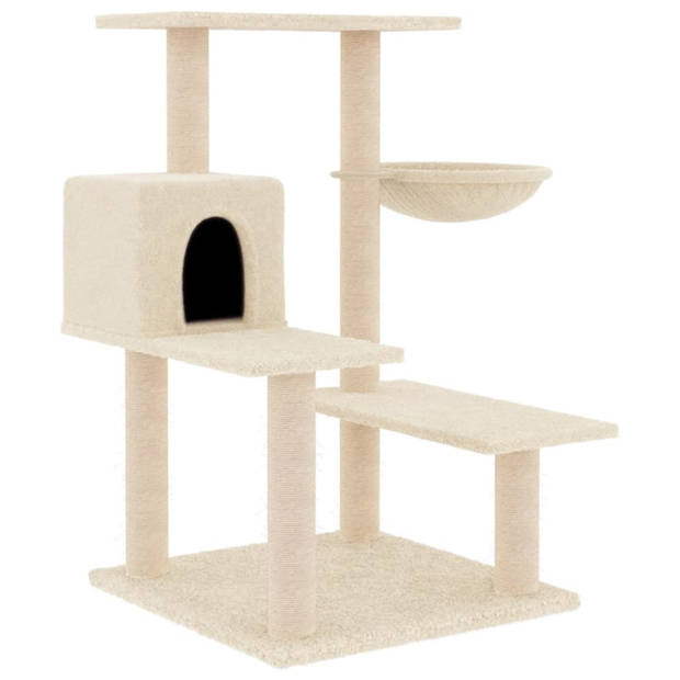 vidaXL Kattenmeubel met sisal krabpalen 82,5 cm crèmekleurig