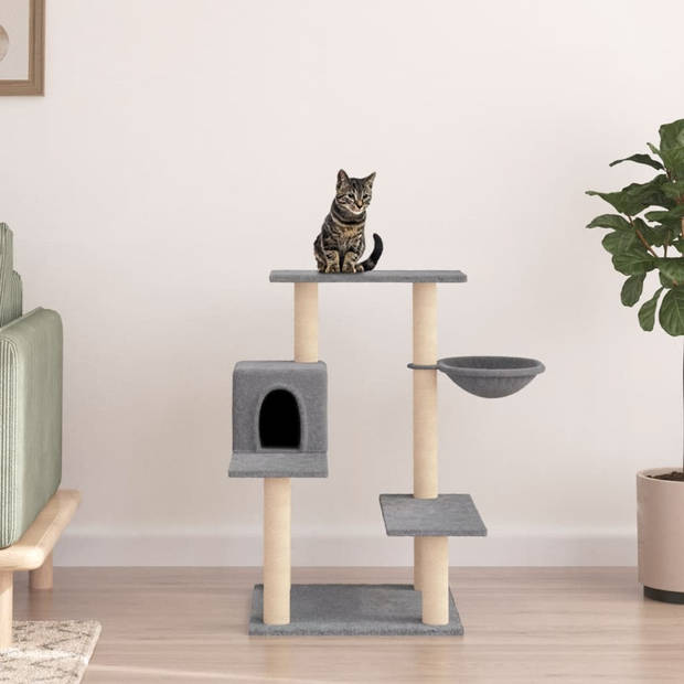 The Living Store Kattenmeubel - Alles-in-één - 72.5 x 59.5 x 82.5 cm - Lichtgrijs