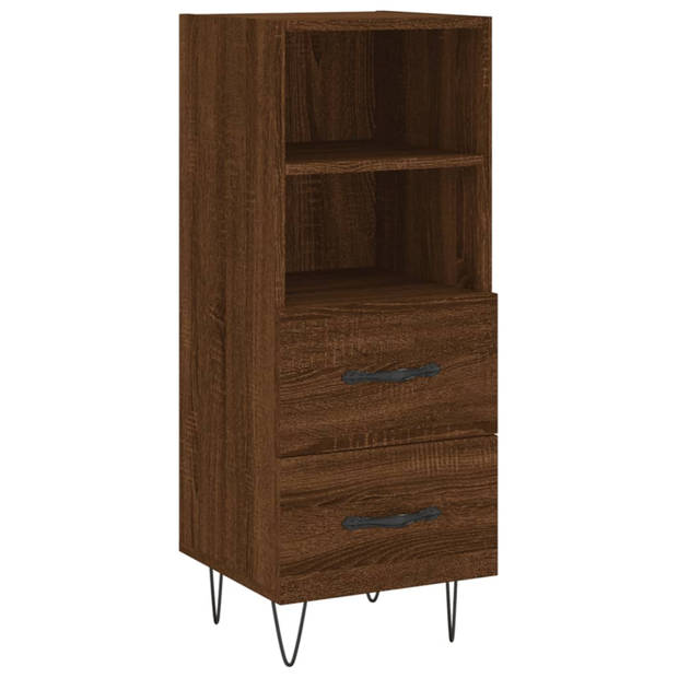 vidaXL Dressoir 34,5x34x90 cm bewerkt hout bruin eikenkleur