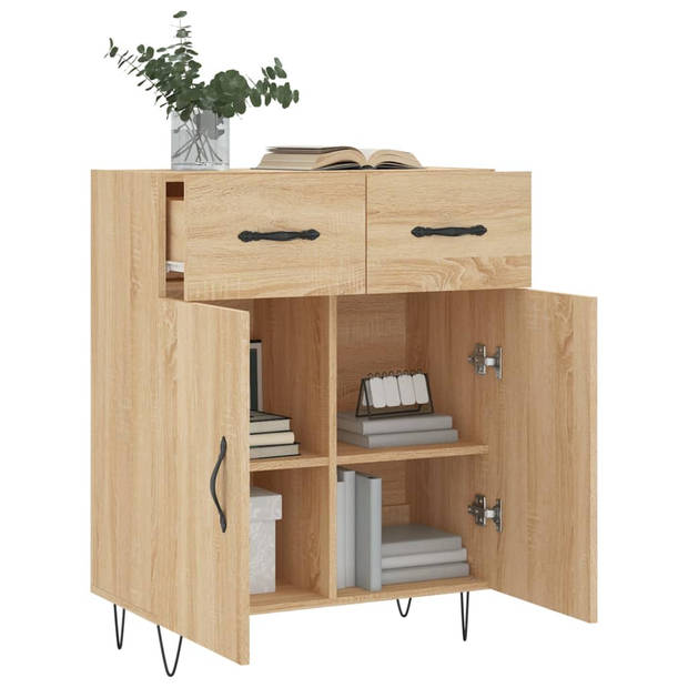 The Living Store Dressoir - Sonoma eiken - 69.5 x 34 x 90 cm - Duurzaam hout en metaal