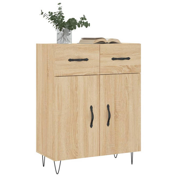 The Living Store Dressoir - Sonoma eiken - 69.5 x 34 x 90 cm - Duurzaam hout en metaal