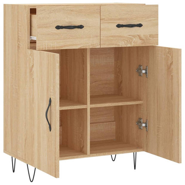 The Living Store Dressoir - Sonoma eiken - 69.5 x 34 x 90 cm - Duurzaam hout en metaal