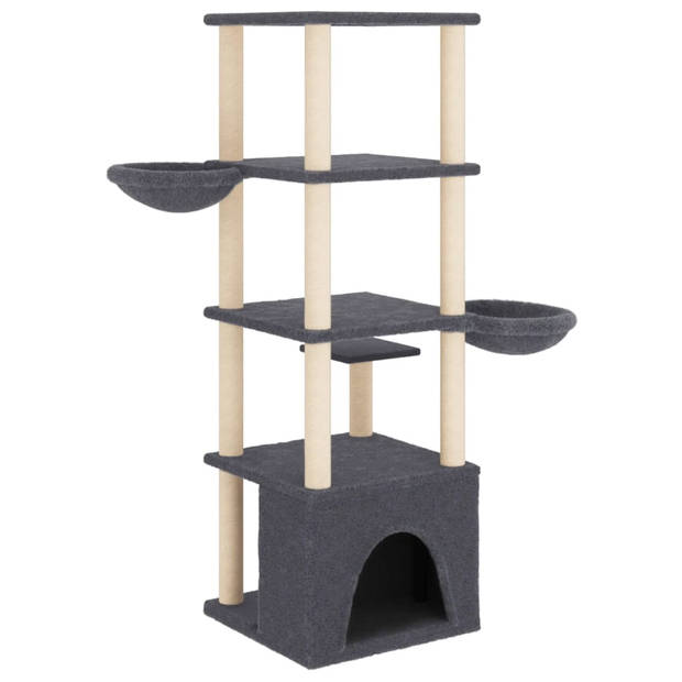 The Living Store Kattenmeubel - Alles-in-één kattenmeubel - 97 x 74.5 x 147 cm - Met mandjes - huisje en platforms -