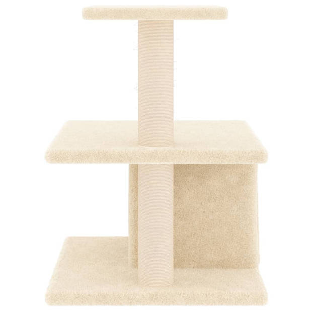 vidaXL Kattenmeubel met sisal krabpalen 48 cm crèmekleurig