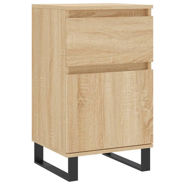 vidaXL Dressoirs 2 st 40x35x70 cm bewerkt hout sonoma eikenkleurig