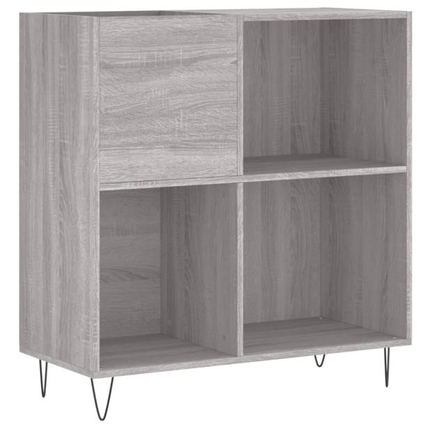 vidaXL Platenkast 84,5x38x89 cm bewerkt hout grijs sonoma eikenkleurig