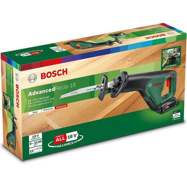 Bosch AdvancedRecip 18 Accu Reciprozaag - Met zaagblad - Met 1x 18 V accu en lader
