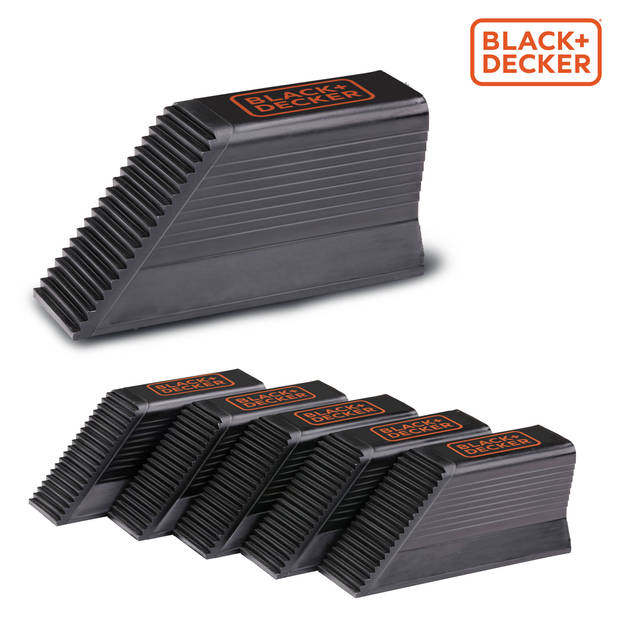 BLACK+DECKER Bagagesteun Set van 6 Stuks - Kofferbak Organizer - Bagageklemmen - Kunststof - Zwart