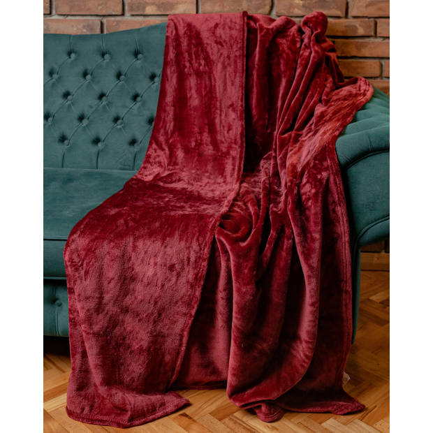 Zydante Home® - Coral Fleece Deken - Bordeaux - 150x200 cm