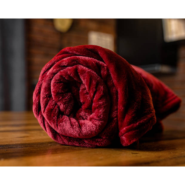 Zydante Home® - Coral Fleece Deken - Bordeaux - 150x200 cm