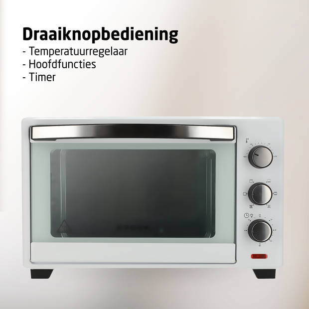 Brock TO 3001 WH Elektrische Oven – Vrijstaande Oven met Grill – Wit