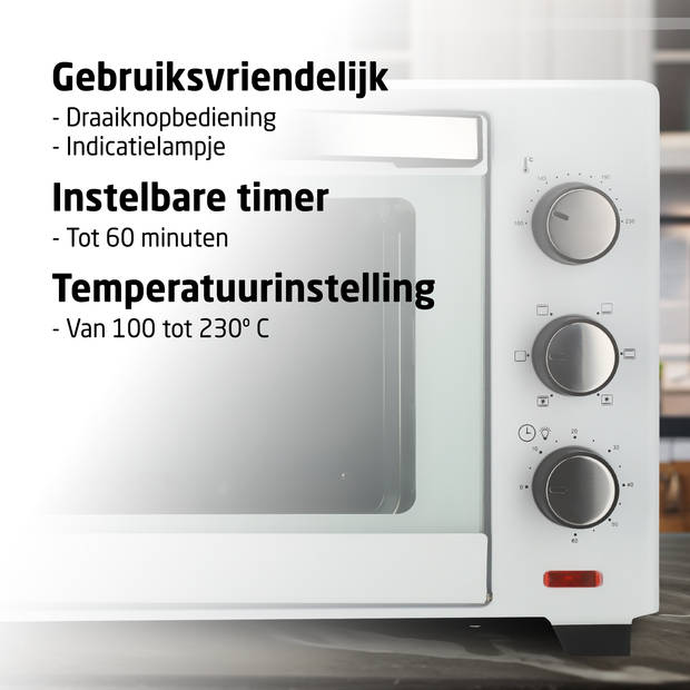 Brock TO 3001 WH Elektrische Oven – Vrijstaande Oven met Grill – Wit