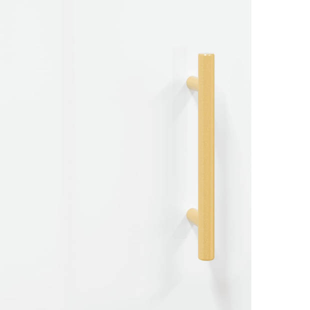 The Living Store Dressoir - Hoogglans wit - 100 x 36 x 60 cm - Bewerkt hout en metaal