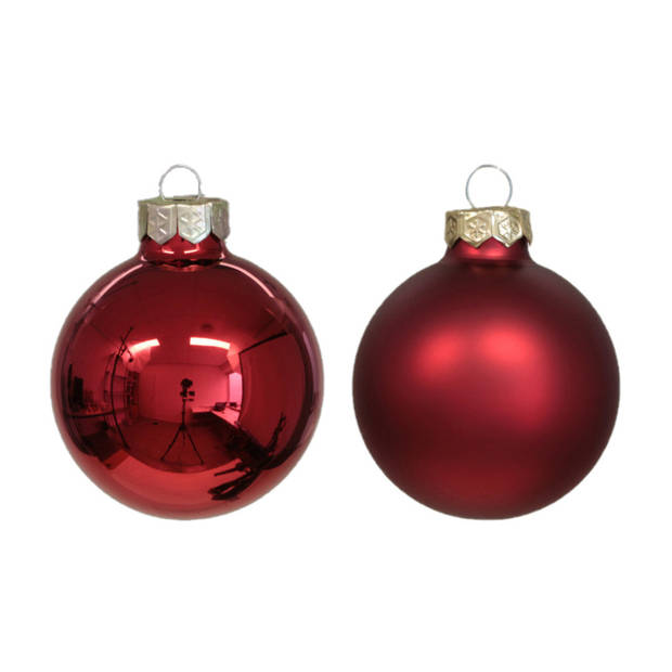 Othmar Decorations kerstballen - glas - 30x - rood - 6 cm - Kerstbal