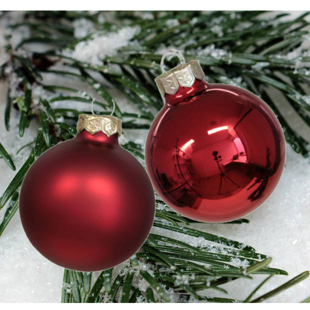 Othmar Decorations kerstballen - glas - 30x - rood - 6 cm - Kerstbal