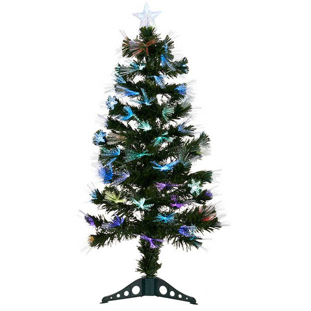 Krist+ Kunstkerstbomen met verlichting - 2x stuks - H90 cm - LED - Kunstkerstboom