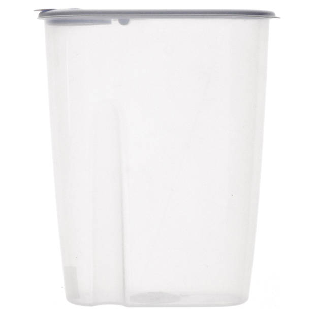 Voedselcontainer strooibus - grijs en wit - 2,2 liter - kunststof - 20 x 9,5 x 23,5 cm - Voorraadpot