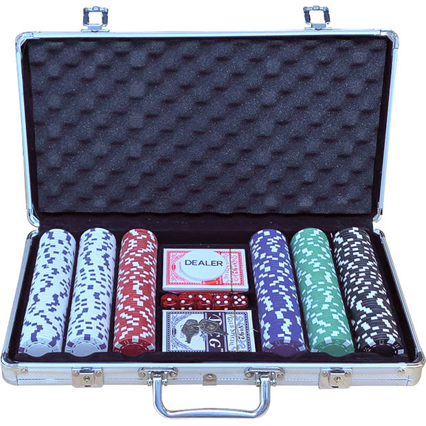 Pokerset koffer aluminium 300 chips