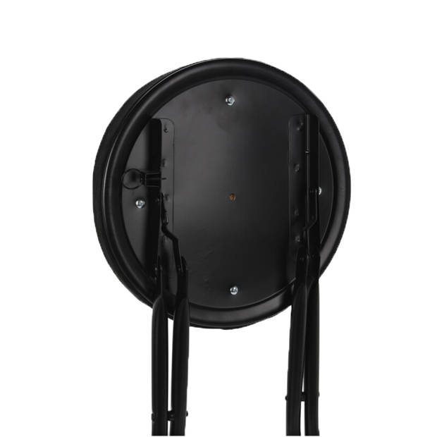 Home & Styling Bijzet krukje/stoel - 2x - Opvouwbaar - zwart Ribcord - D33 x H49 cm - Krukjes