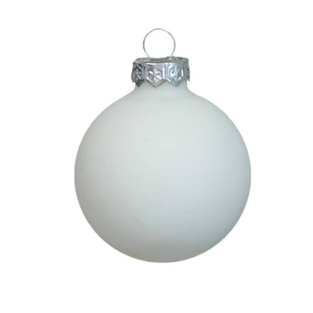 Othmar Decorations kerstballen - 36x - satijn wit - glas - 6 cm - Kerstbal