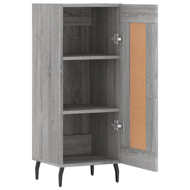 vidaXL Dressoir 34,5x34x90 cm bewerkt hout grijs sonoma eikenkleurig