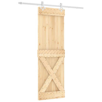 vidaXL Schuifdeur met beslag 70x210 cm massief grenenhout