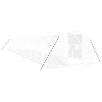 vidaXL Tuinkas met stalen frame 42 m² 14x3x2 m wit