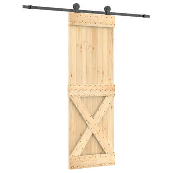 vidaXL Schuifdeur met beslag 70x210 cm massief grenenhout