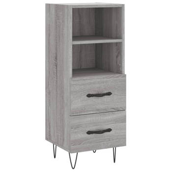 vidaXL Dressoir 34,5x34x90 cm bewerkt hout grijs sonoma eikenkleurig