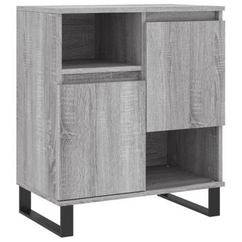 vidaXL Dressoir 60x30x75 cm bewerkt hout grijs sonoma eikenkleurig